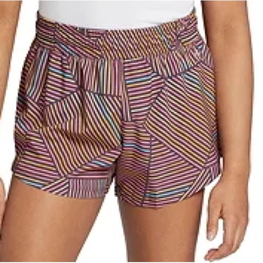 DSG Colorful Striped Girls Shorts Workout Athletic Running Striped XLarge